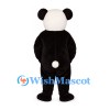 Panda Mascot Costume in Black and White with Rounded Belly