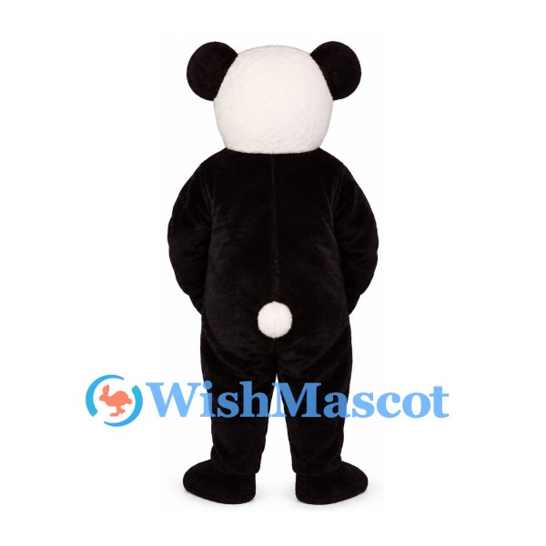 Panda Mascot Costume in Black and White with Rounded Belly