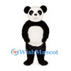 Panda Mascot Costume in Black and White with Rounded Belly