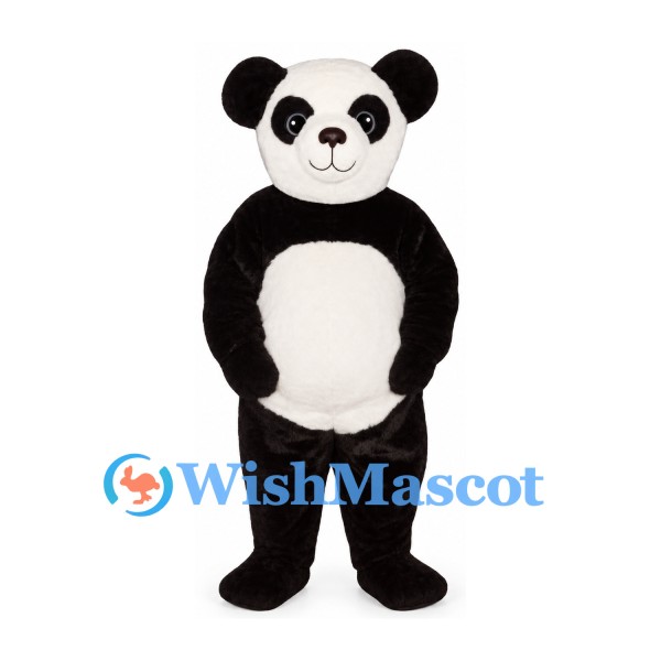 Panda Mascot Costume in Black and White with Rounded Belly