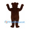 Bear Mascot Costume in Dark Brown with White Face