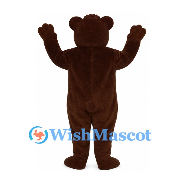 Bear Mascot Costume in Dark Brown with White Face