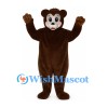 Bear Mascot Costume in Dark Brown with White Face
