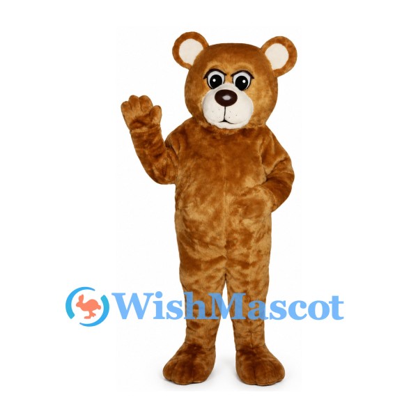 Bear Mascot Costume in Gold Brown with White Muzzle