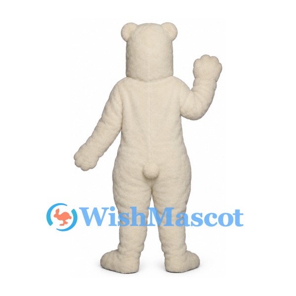 Bear Mascot Costume in Cream with Smiling Open Mouth