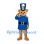 Bear Mascot Costume with Blue Soldier Coat and Tall Hat