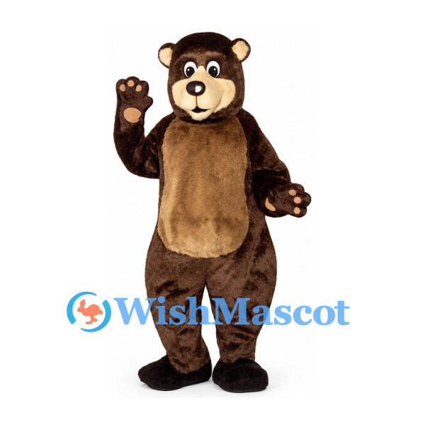 Bear Mascot Costume in Dark Brown with Tan Belly