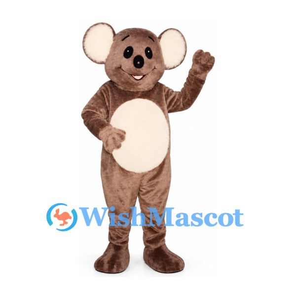 Koala Mascot Costume in Brown with Large Pale Ears