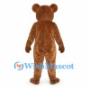 Bear Mascot Costume in Brown with Round Ears and Black Nose