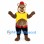 Bear Mascot Costume with Yellow Vest and Red Fez