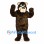 Bear Mascot Costume in Dark Brown with Blue Eyes and Cream Muzzle