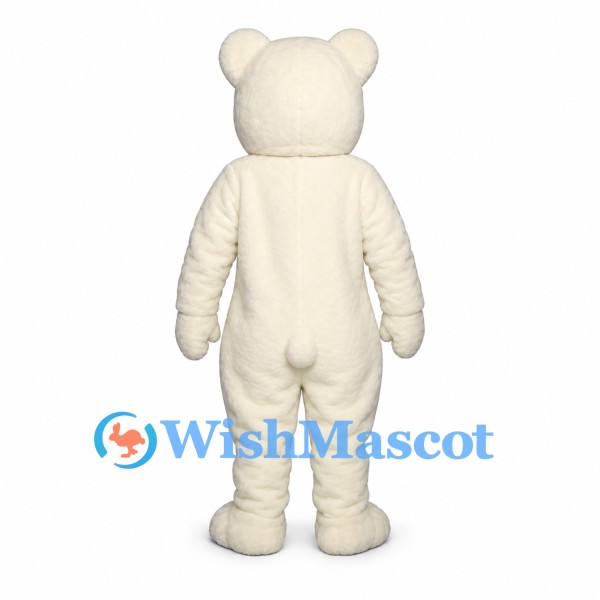 Bear Mascot Costume in White with Pink Inner Ears