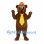 Bear Mascot Costume with Yellow Tie and Red Striped Hat