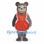 Bear Mascot Costume in Gray with Orange Apron Dress