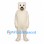 Bear Mascot Costume in Cream with Fierce Face and White Teeth
