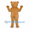 Bear Mascot Costume in Tan with Large Dark Eyes