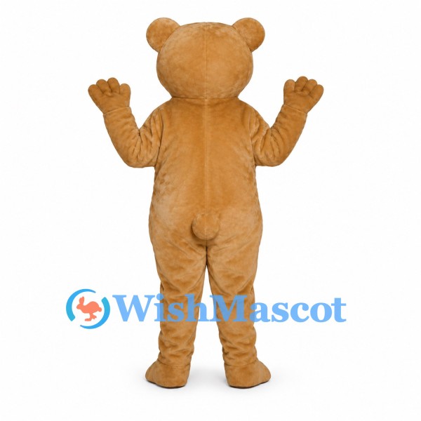 Bear Mascot Costume in Tan with Large Dark Eyes