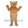 Bear Mascot Costume in Tan with Large Dark Eyes