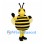 Bee Mascot Costume with Round Striped Belly and Yellow Wings