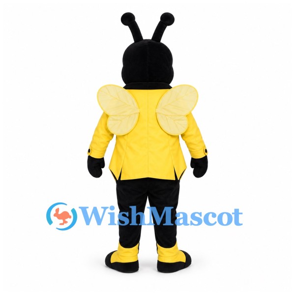 Bee Mascot Costume with Yellow Jacket and Red Bow Tie