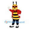 Bee Mascot Costume with Red Jacket and Orange Sunglasses