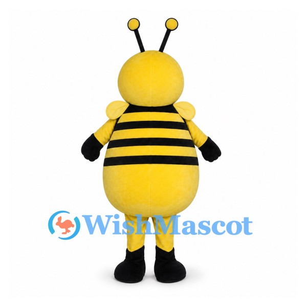 Bee Mascot Costume with Rounded Yellow Belly and Ball Tipped Antennae