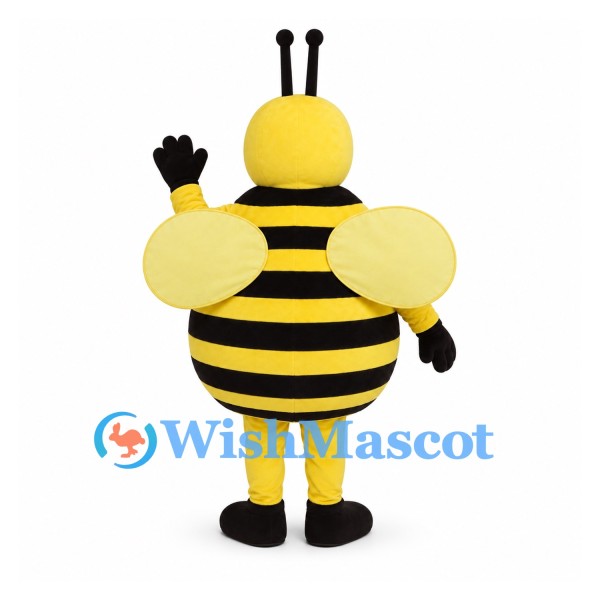 Bee Mascot Costume with Rounded Striped Body and Oval Wings