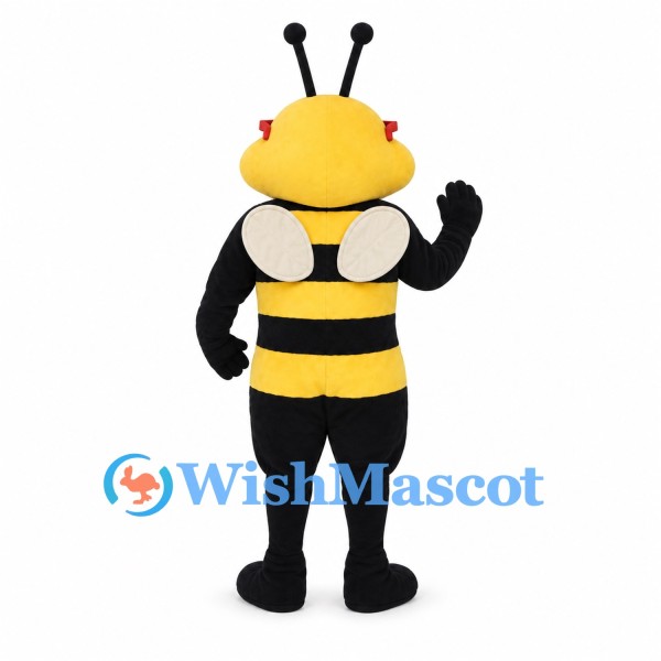 Bee Mascot Costume with Orange Sunglasses and White Wings