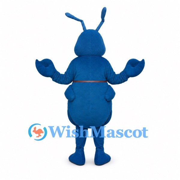 Ant Mascot Costume in Blue with Segmented Body