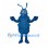 Ant Mascot Costume in Blue with Segmented Body