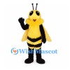 Bee Mascot Costume with Yellow Fuzzy Chest and Long Antennae