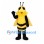 Bee Mascot Costume with Yellow Fuzzy Chest and Long Antennae