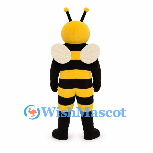 Bee Mascot Costume with Yellow Face and White Oval Wings