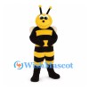 Bee Mascot Costume with Yellow Face and White Oval Wings