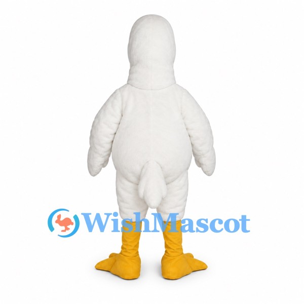Duck Mascot Costume in White with Yellow Bill and Feet