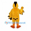 Bird Mascot Costume in Gold with Black Cap and Wing Tips