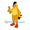 Bird Mascot Costume in Gold with Black Cap and Wing Tips