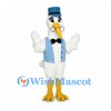 Duck Mascot Costume with Blue Vest and Matching Top Hat