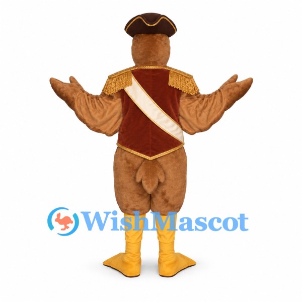 Eagle Mascot Costume with Brown Tricorn Hat and Formal Vest