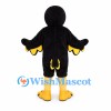 Bird Mascot Costume in Black with Yellow Belly and Feet