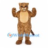 Leopard Mascot Costume with Golden Spotted Body and Cream Belly