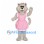 Cat Mascot Costume in Gray with Pink Apron Dress