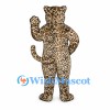 Leopard Mascot Costume with Dense Rosette Print and Curved Tail