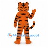 Tiger Mascot Costume in Orange with Detailed Striped Face