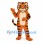 Tiger Mascot Costume in Orange with Detailed Striped Face