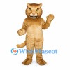 Cougar Mascot Costume in Tan with Cream Belly and Long Tail