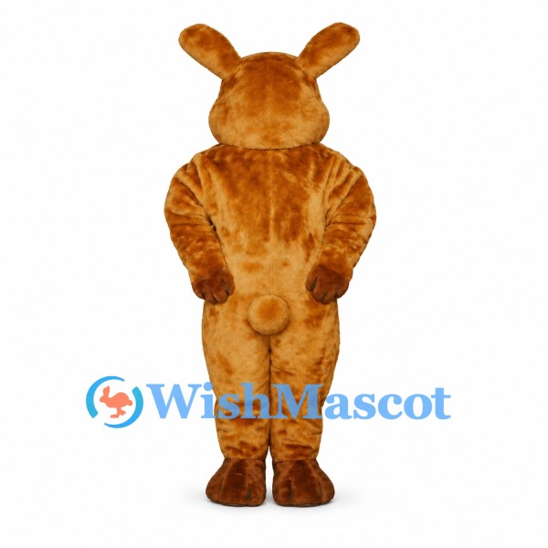 Rabbit Mascot Costume in Golden Brown with White Cheeks