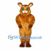 Rabbit Mascot Costume in Golden Brown with White Cheeks