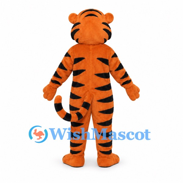 Tiger Mascot Costume in Orange with White Belly and Black Stripes
