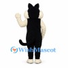 Cat Mascot Costume in Black and White with Red Nose